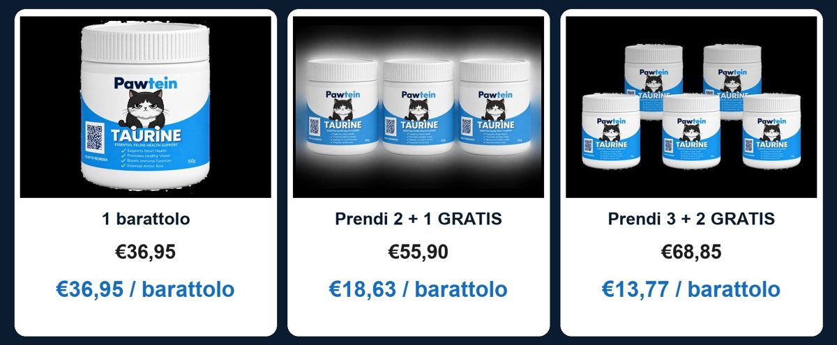 Le offerte Pawtein Taurina